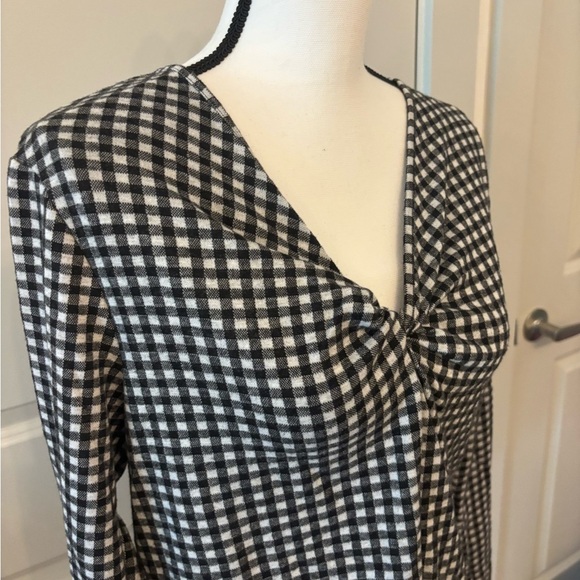 Old Navy gingham black and white soft long sleeve top size L - Picture 9 of 16